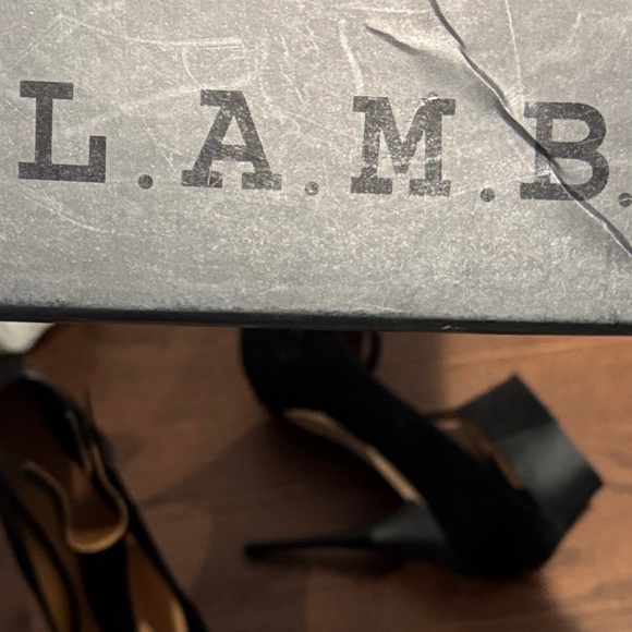 L.A.M.B. Black Suede Women's Heels Size 9.5 - Picture 9 of 9